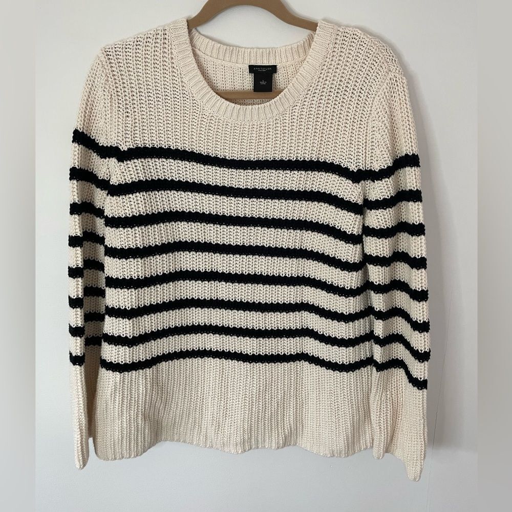 Ann Taylor Knitted Striped Sweater size large